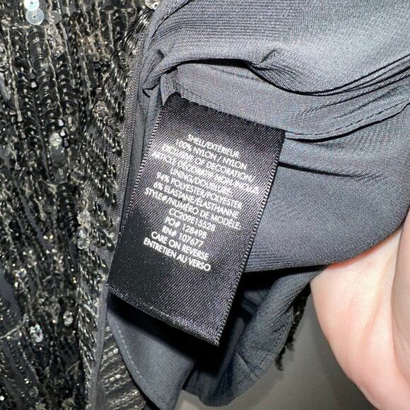 Alice + Olivia Chicago Sequin Fringe Mini Dress Gunmetal Silver/Gray Size US 4 - Picture 8 of 11